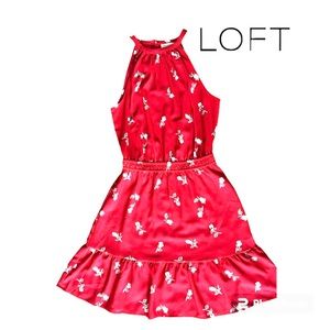 LOFT red floral dress, NWT